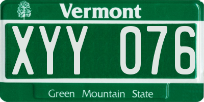 VT license plate XYY076