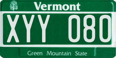 VT license plate XYY080