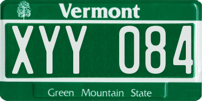 VT license plate XYY084