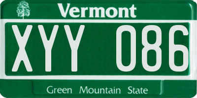 VT license plate XYY086