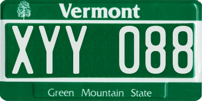 VT license plate XYY088