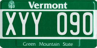 VT license plate XYY090