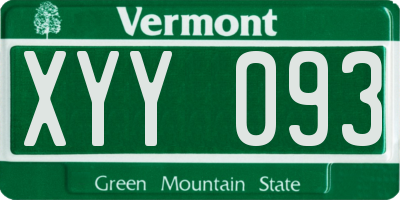 VT license plate XYY093