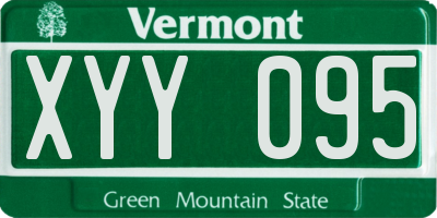 VT license plate XYY095