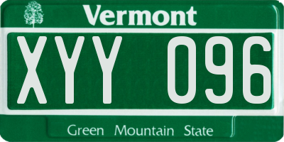 VT license plate XYY096