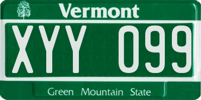 VT license plate XYY099