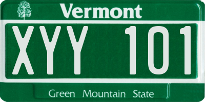 VT license plate XYY101