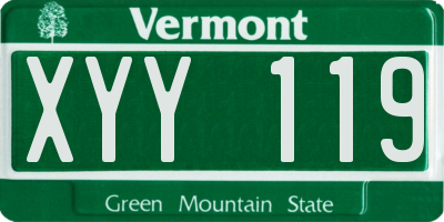 VT license plate XYY119
