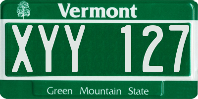 VT license plate XYY127