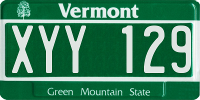VT license plate XYY129