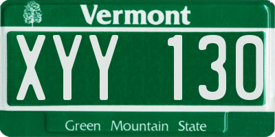 VT license plate XYY130