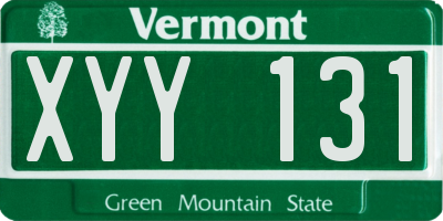 VT license plate XYY131