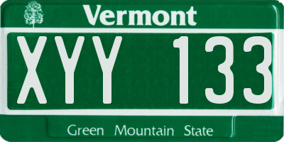 VT license plate XYY133