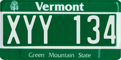VT license plate XYY134