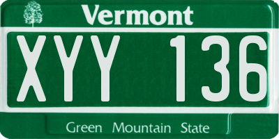 VT license plate XYY136