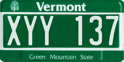 VT license plate XYY137