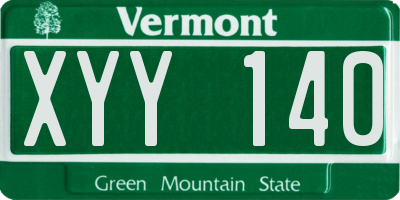 VT license plate XYY140