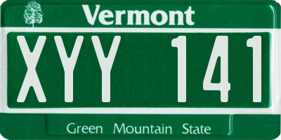 VT license plate XYY141