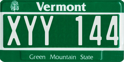 VT license plate XYY144