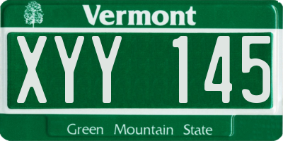 VT license plate XYY145