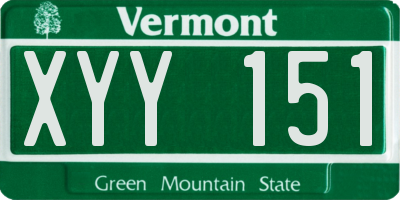 VT license plate XYY151