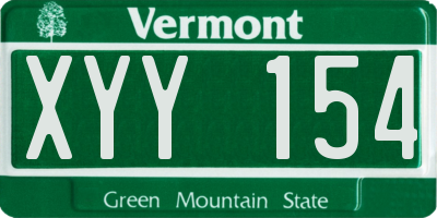 VT license plate XYY154