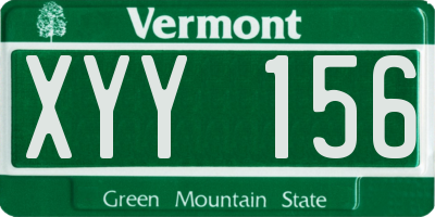 VT license plate XYY156
