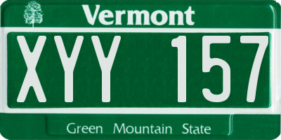 VT license plate XYY157