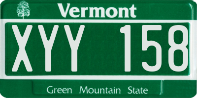 VT license plate XYY158