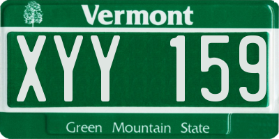 VT license plate XYY159