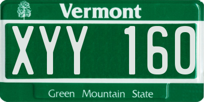 VT license plate XYY160