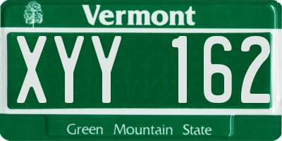 VT license plate XYY162