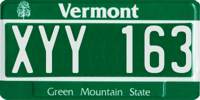 VT license plate XYY163