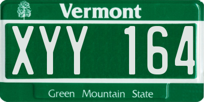 VT license plate XYY164