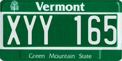 VT license plate XYY165