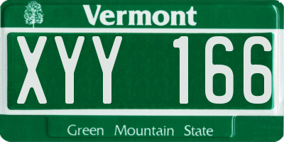 VT license plate XYY166