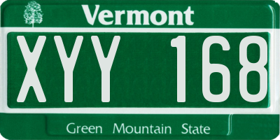 VT license plate XYY168