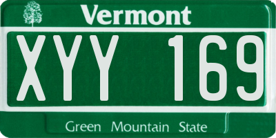 VT license plate XYY169