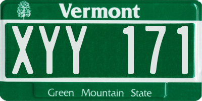 VT license plate XYY171