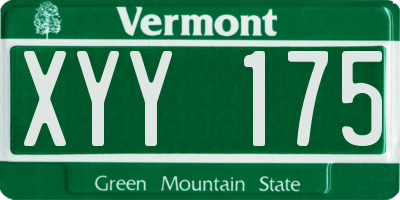 VT license plate XYY175
