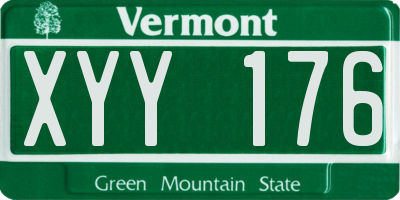 VT license plate XYY176