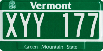 VT license plate XYY177