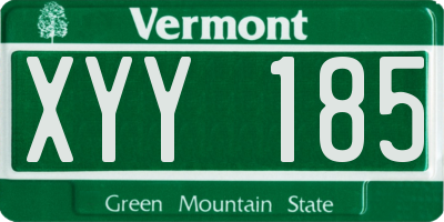 VT license plate XYY185