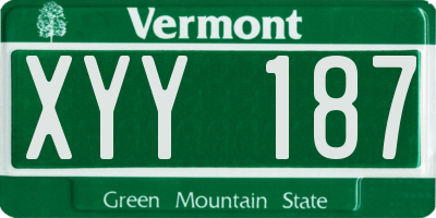 VT license plate XYY187