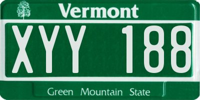 VT license plate XYY188