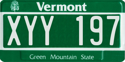 VT license plate XYY197