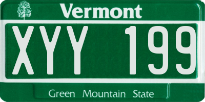 VT license plate XYY199