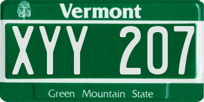 VT license plate XYY207