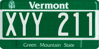 VT license plate XYY211