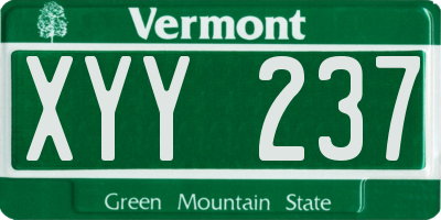 VT license plate XYY237